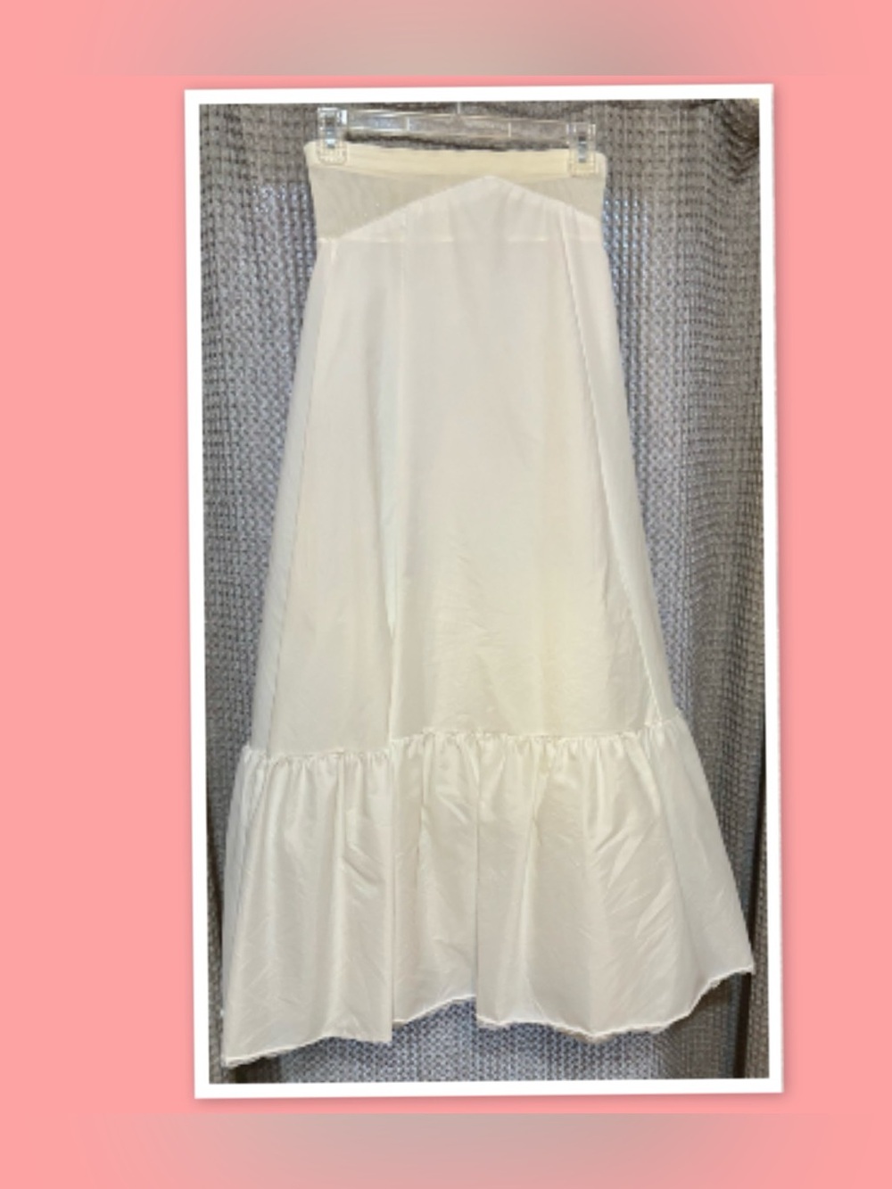 White Petticoat Slip Skirt ~ Ruffle, Hem, Maxi